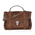 Medium Size Calf Hair Satchel/Leather Shoulder Bag, top handle, detachable buckled shoulder strap